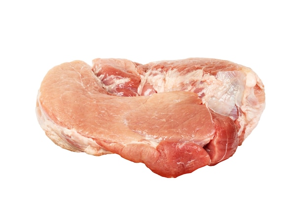 Fresh raw pork meat isolated white background Selective focus