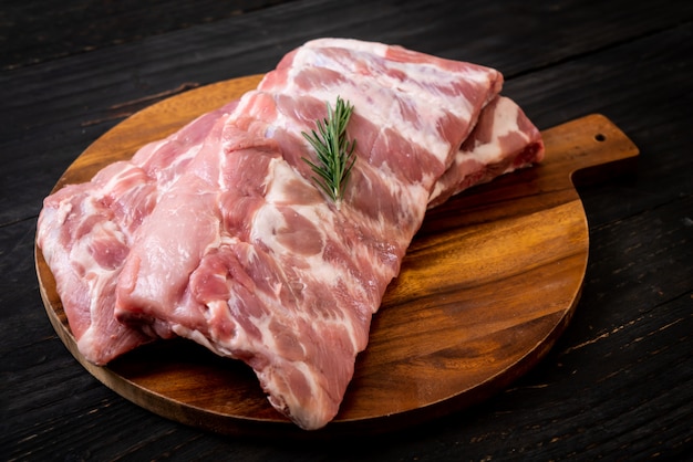 Fresh raw pork ribs