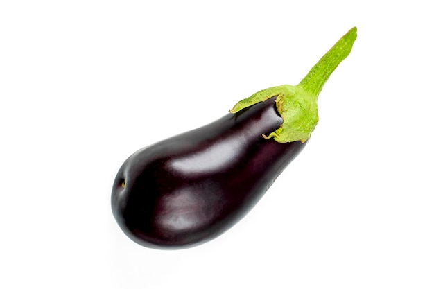 Fresh raw purple Eggplant isolated on white background Recipes from Eggplant