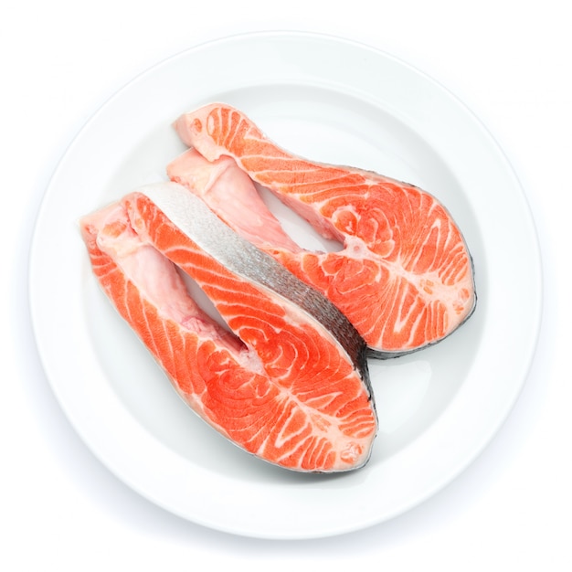 Fresh Raw Salmon Red Fish Steak