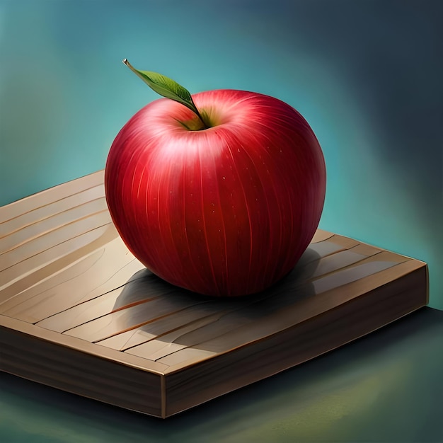 Fresh red apple generated ai