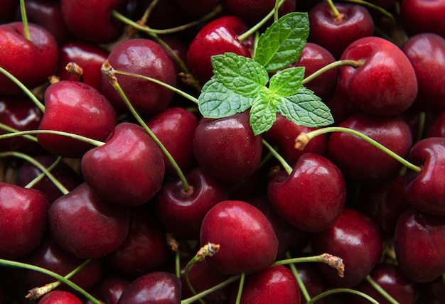 Fresh red cherries fruit