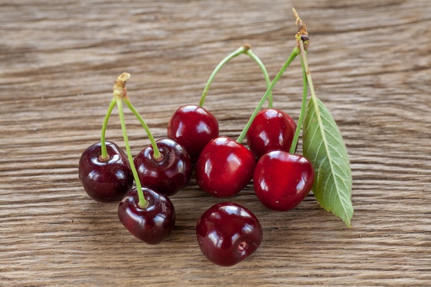 Fresh red cherries