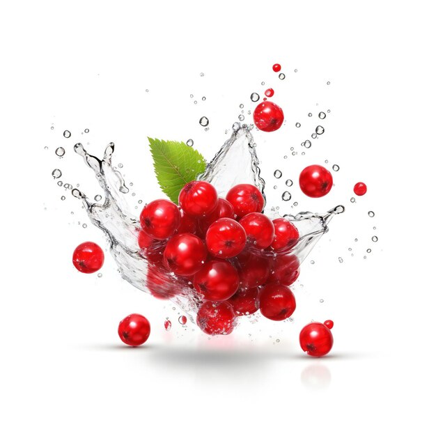 Fresh red currant and splash of water