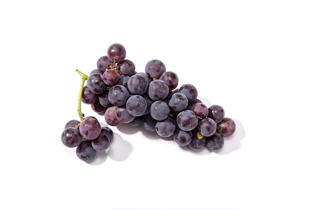 Fresh red grapes isolated on white background