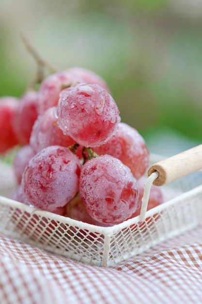 Fresh red grapes