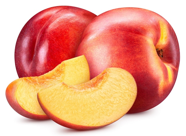 Fresh red peach isolated on white