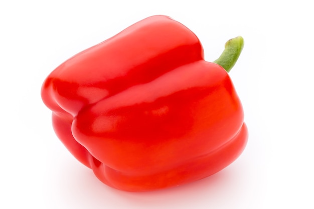 Fresh red pepper on white background, isolated.