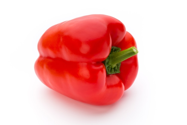 Fresh red pepper on white background, isolated.