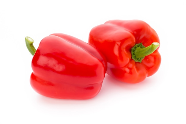 Fresh red pepper on white background, isolated.