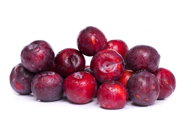 Fresh red plums