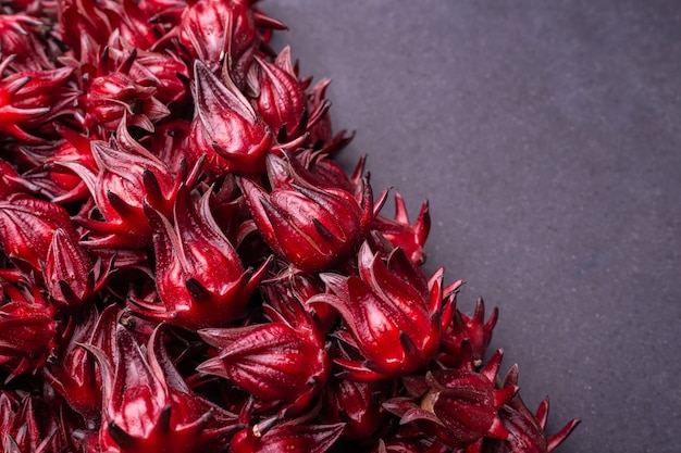 Fresh red Roselle use for herb or food concept