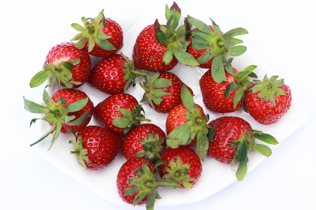 Fresh red strawberries on the table