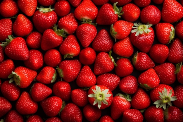 Fresh red strawberry background arranged together representing healthy diet concept