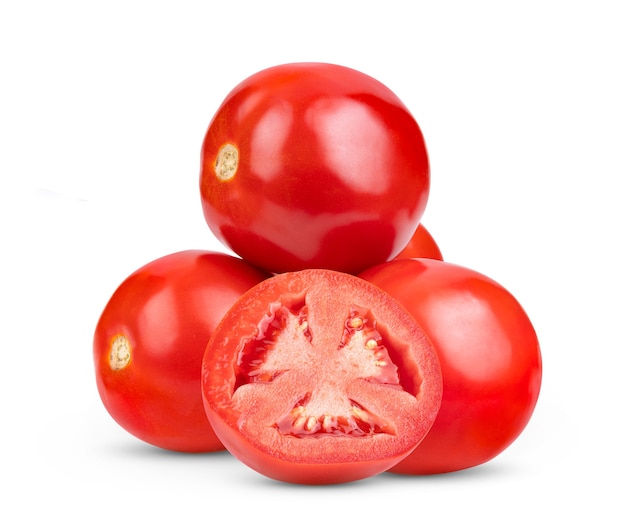 Fresh red tomato isolated on white background