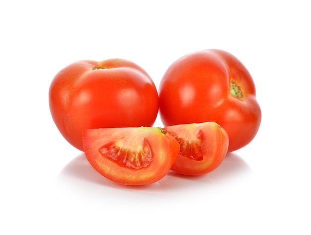 Fresh red tomato isolated on white