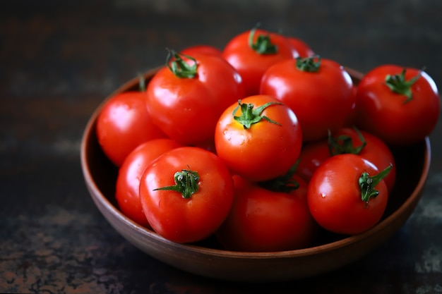 Fresh red tomatoes in a bowl