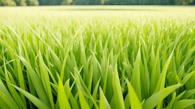 Fresh rice spikes in a field macro shot