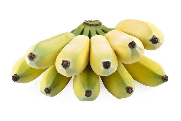 Fresh ripe bananas on white background