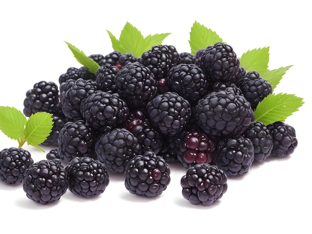 Fresh Ripe Blackberries Pile on Transparent Background Ai image