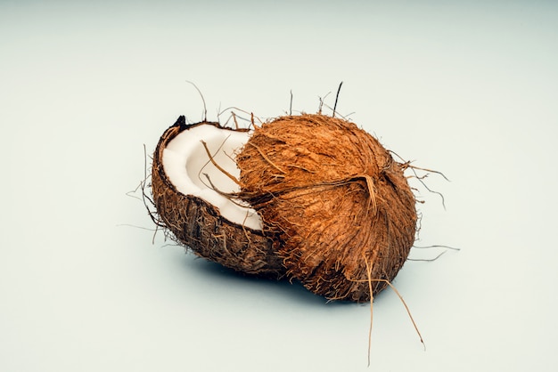 Fresh ripe coconut broken into pieces