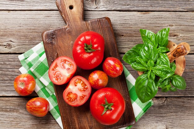 Fresh ripe garden tomatoes