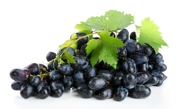 Fresh ripe grapes isolated on white