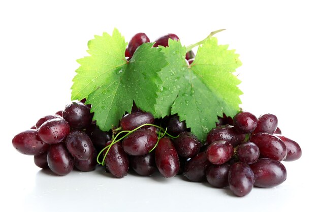 Fresh ripe grapes isolated on white