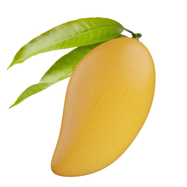 Photo fresh ripe mango fruit with leaves