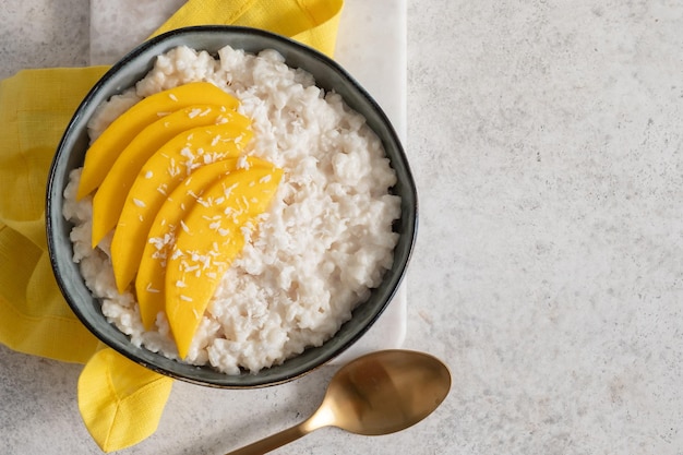 Fresh ripe mango and sticky rice with coconut milk