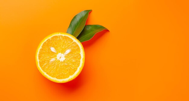 Fresh ripe orange fruit on orange background