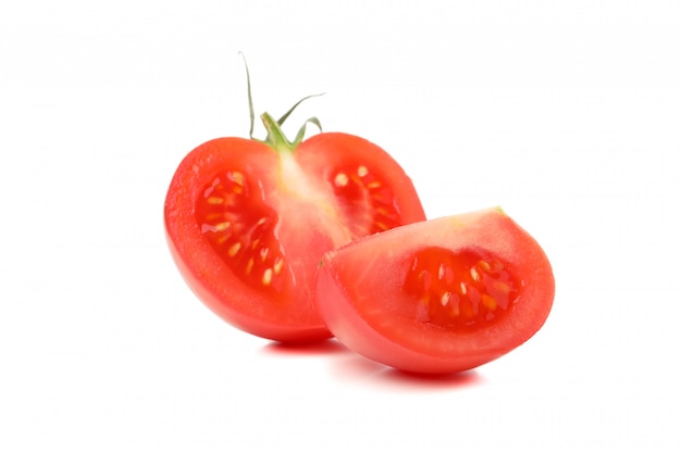 Fresh ripe tomato isolated on white background