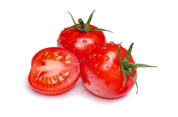 Fresh ripe tomato isolated on white background