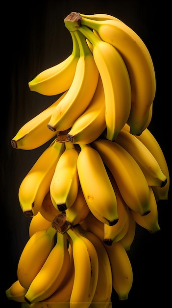 Fresh Ripe and Yellow A Portrait Display of Luscious Bananas