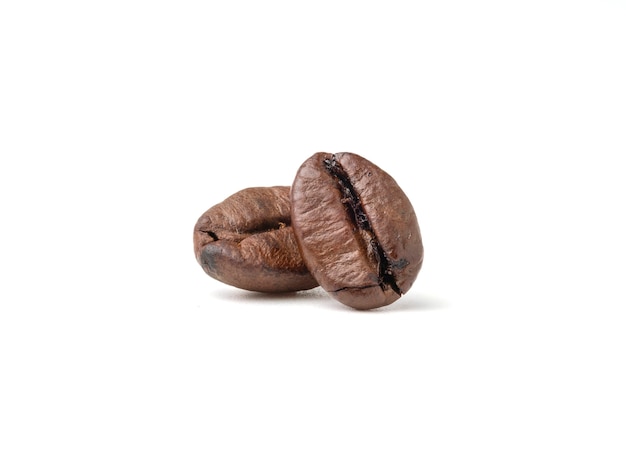 fresh roasted coffee beans isolated on white