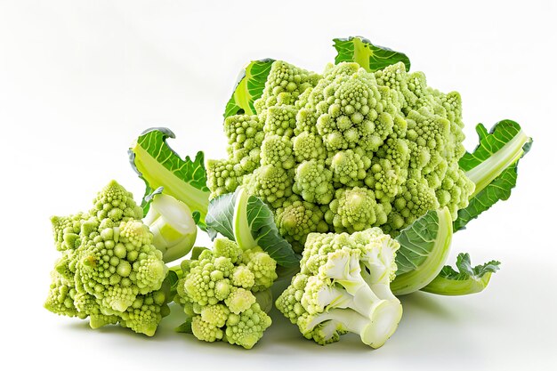 Fresh Romanesco Broccoli on a White Background