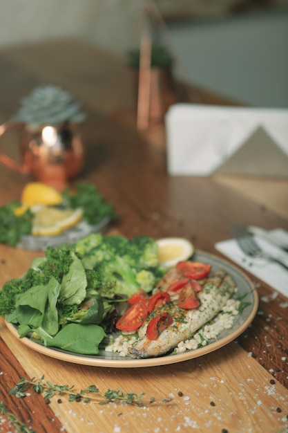 Fresh salad plate with mixed greens