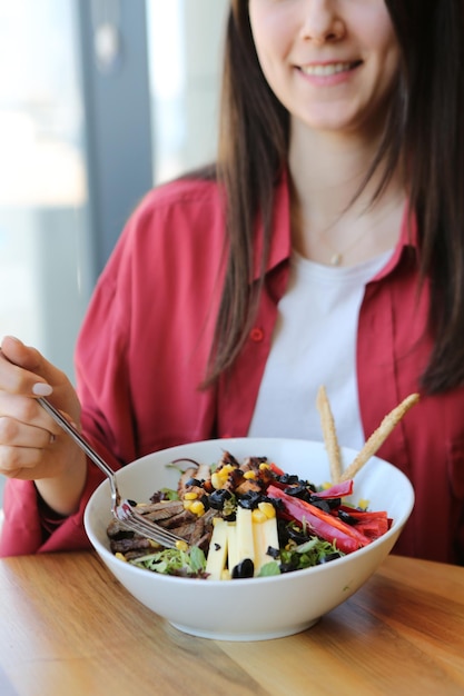 Fresh salad plate with mixed greens