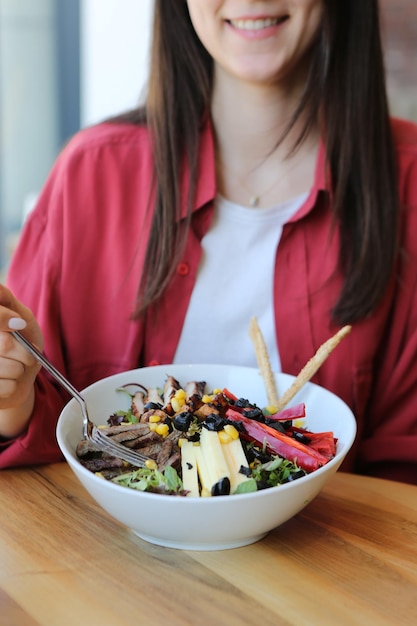 Fresh salad plate with mixed greens