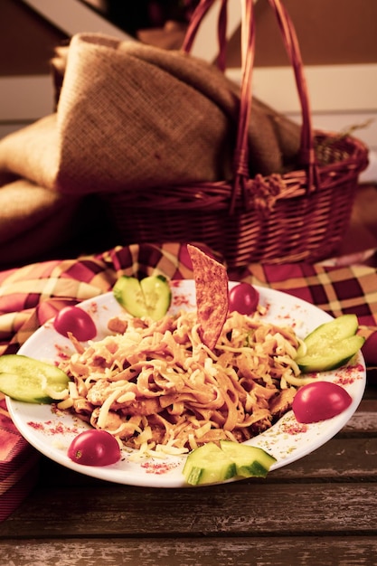 Fresh salad plate with mixed greens