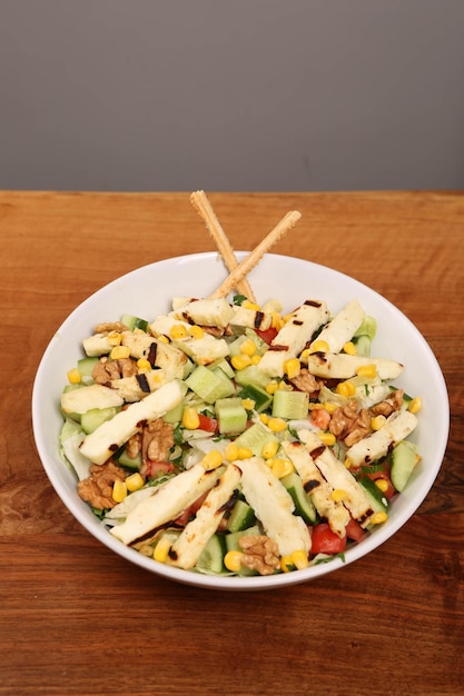 Fresh salad plate with mixed greens