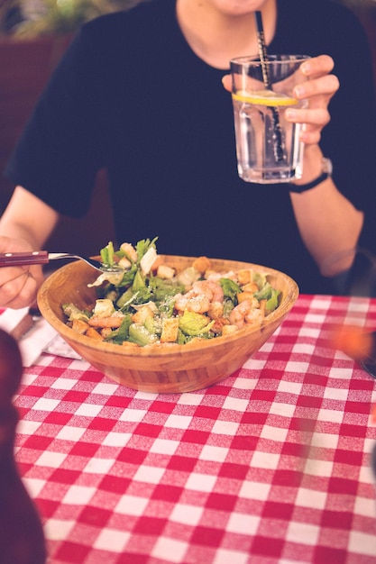 Fresh salad plate with mixed greens