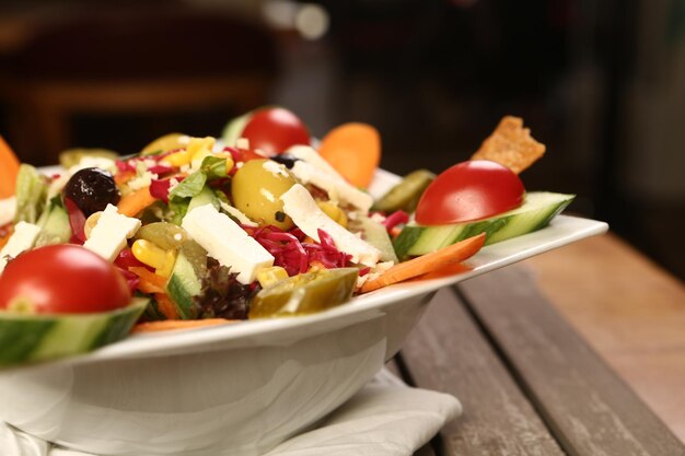 Fresh salad plate with mixed greens