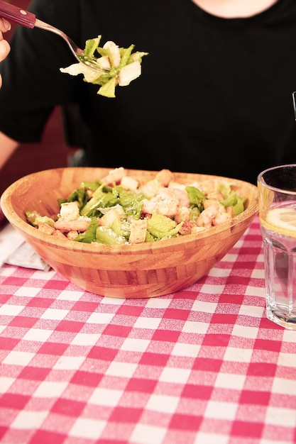 Fresh salad plate with mixed greens