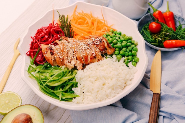 Fresh salad plate with mixed greens