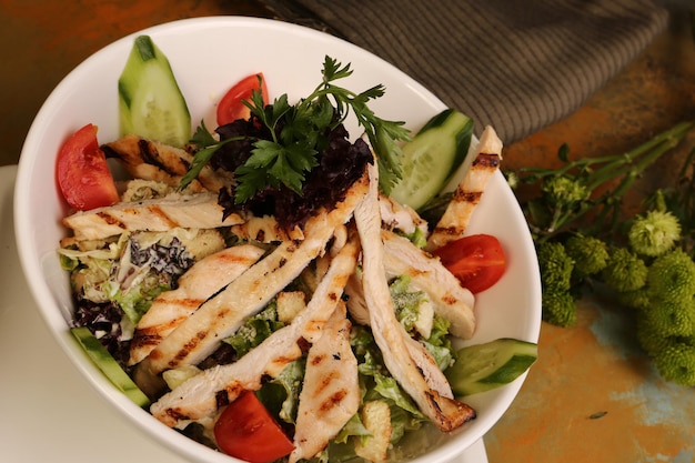 Fresh salad plate with mixed greens