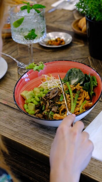 Fresh salad plate with mixed greens