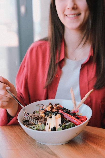 Fresh salad plate with mixed greens