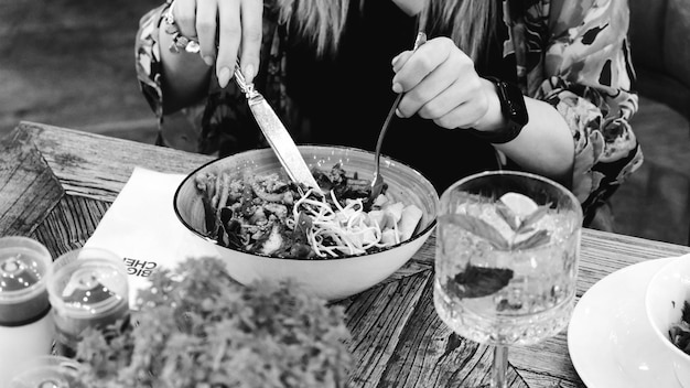 Fresh salad plate with mixed greens