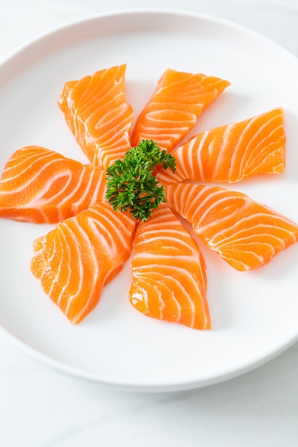 Fresh Salmon Raw Sashimi - Japanese food style